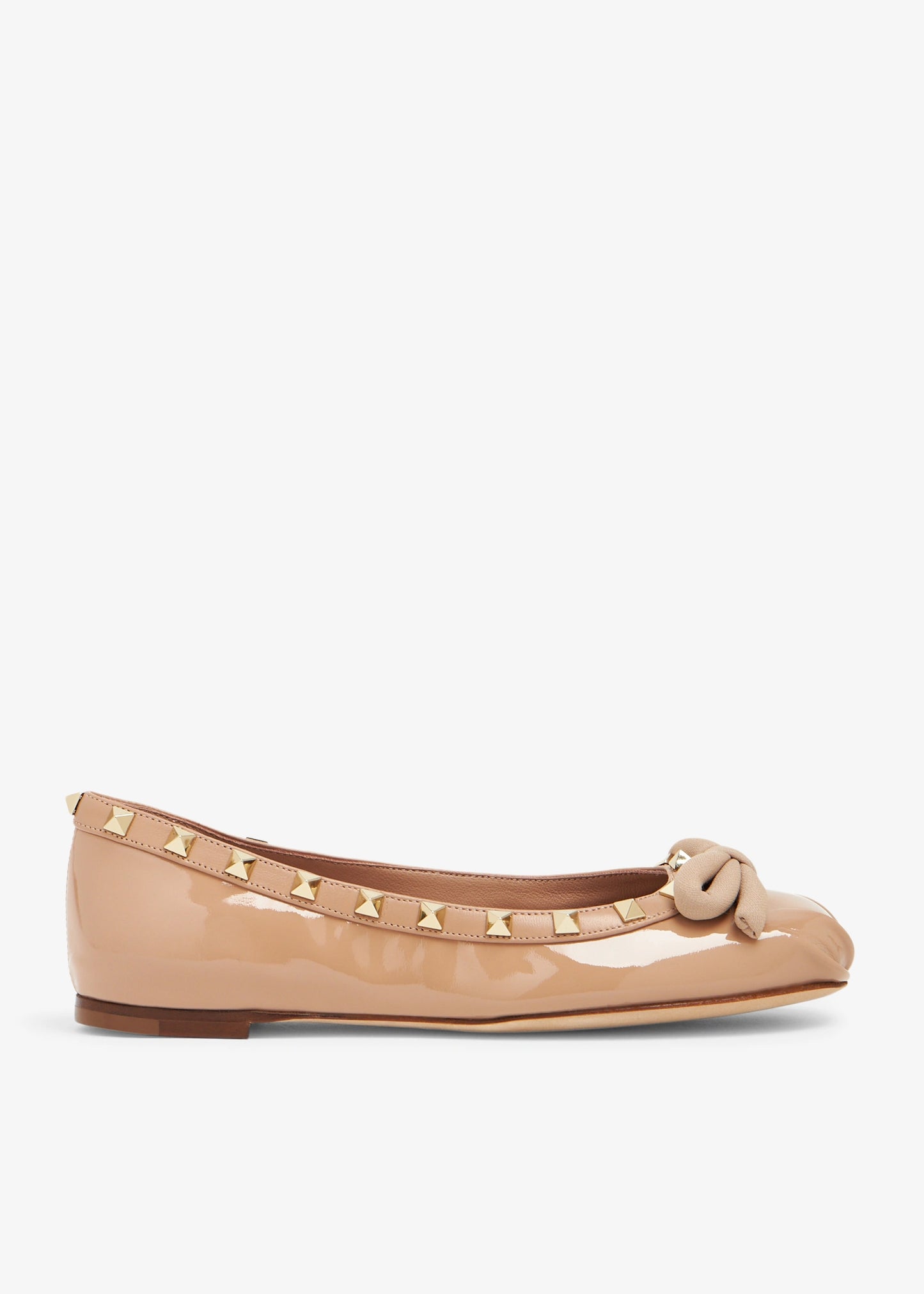 Rockstud patent leather ballerinas