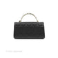 Chanel Top Handle Clutch with Chain Black Caviar Light Gold Hardware 23P