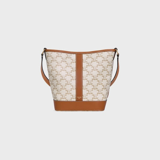Medium Bucket In Triomphe Canvas and Calfskin