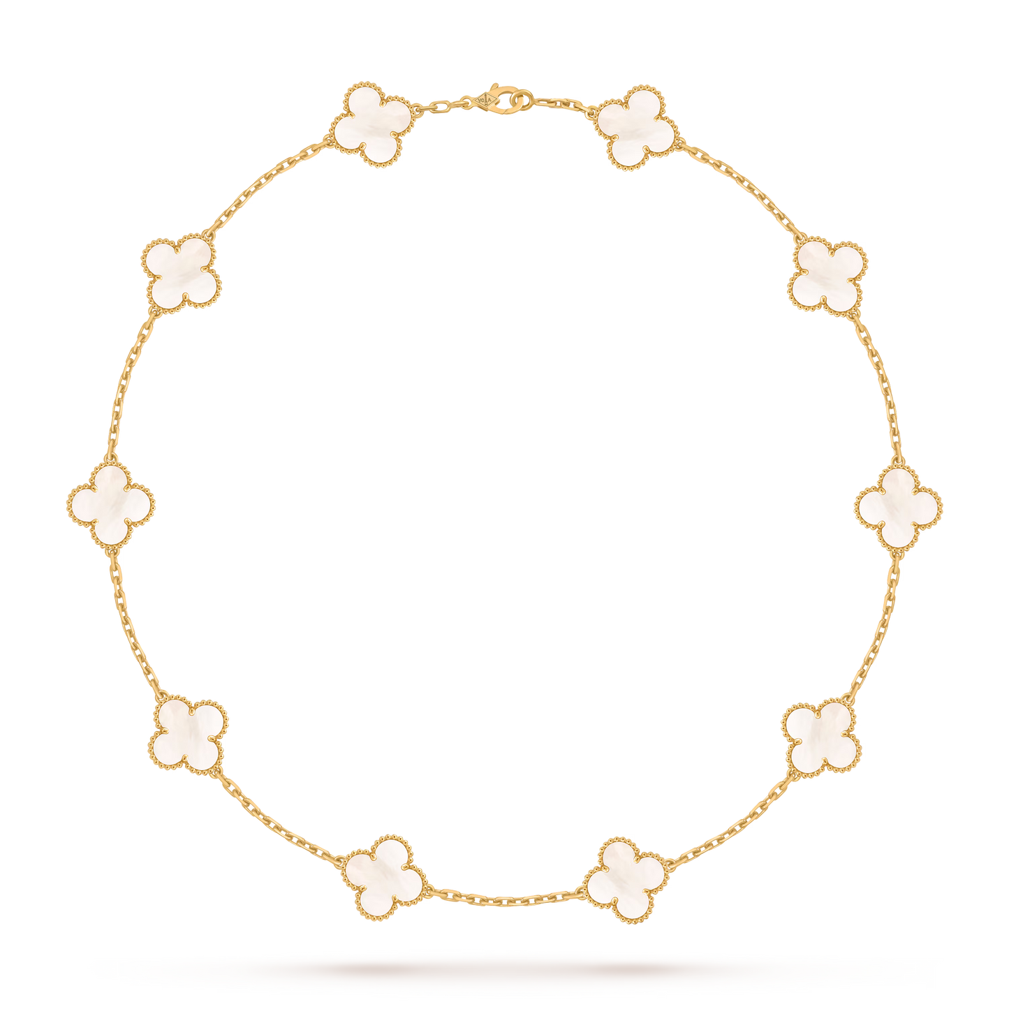 18K Yellow Gold  Van Cleef & Arpels Vintage Alhambra White