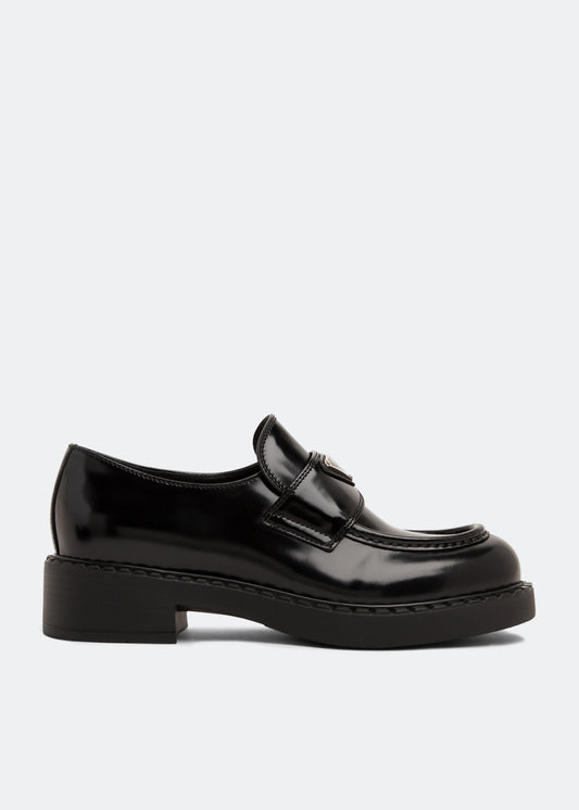 Brushed leather loafers