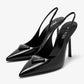 Brushed Leather Slingback Pumps