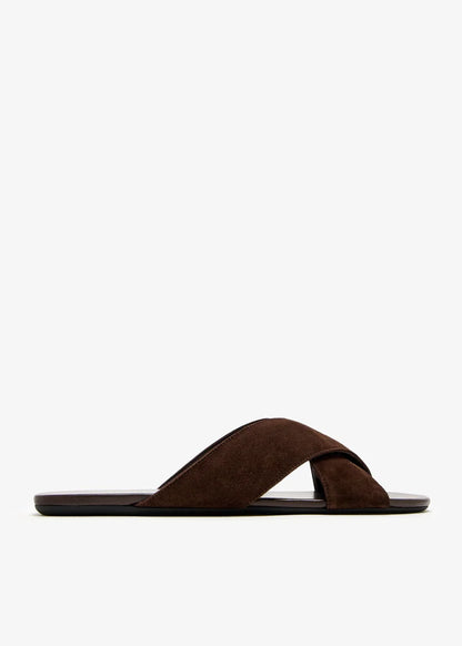 Suede Crisscross Sandals