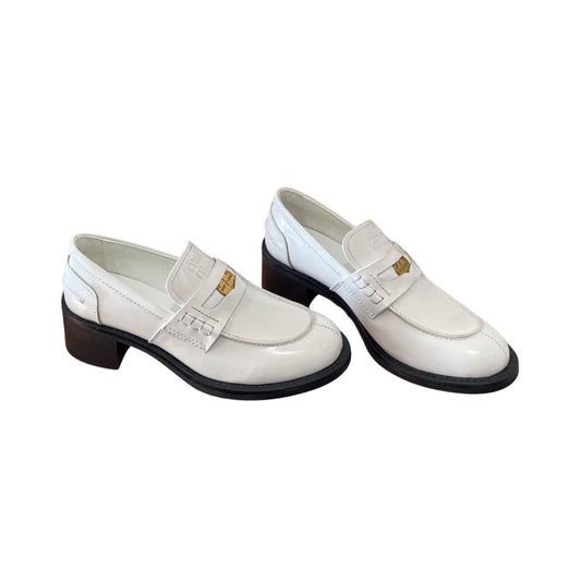 White Heel Loafers