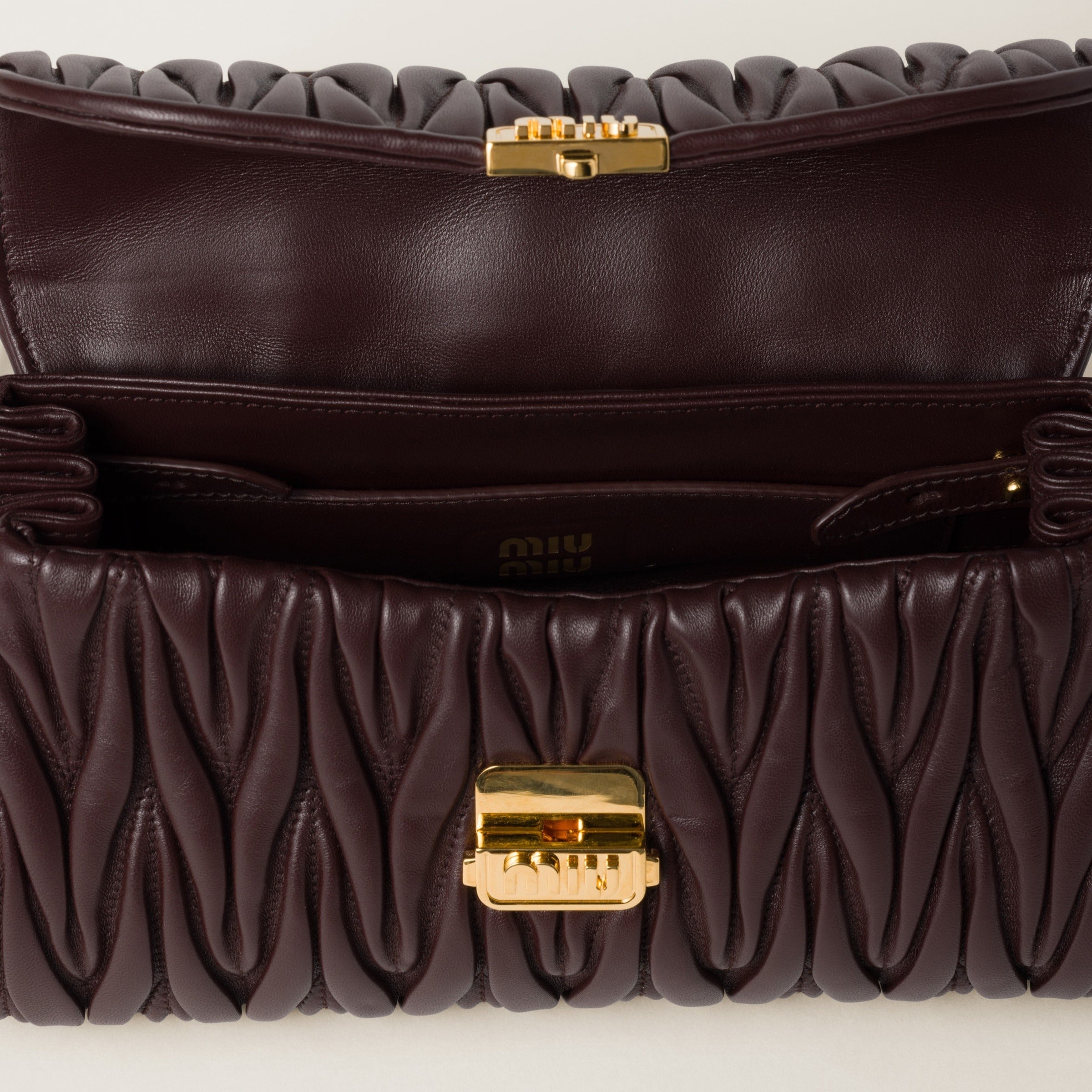Miu Miu Matelassé Nappa Leather Shoulder Bag – Elegant Boutique