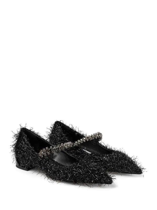 JIMMY CHOO Bing 25 crystal-embellished tinsel pumps