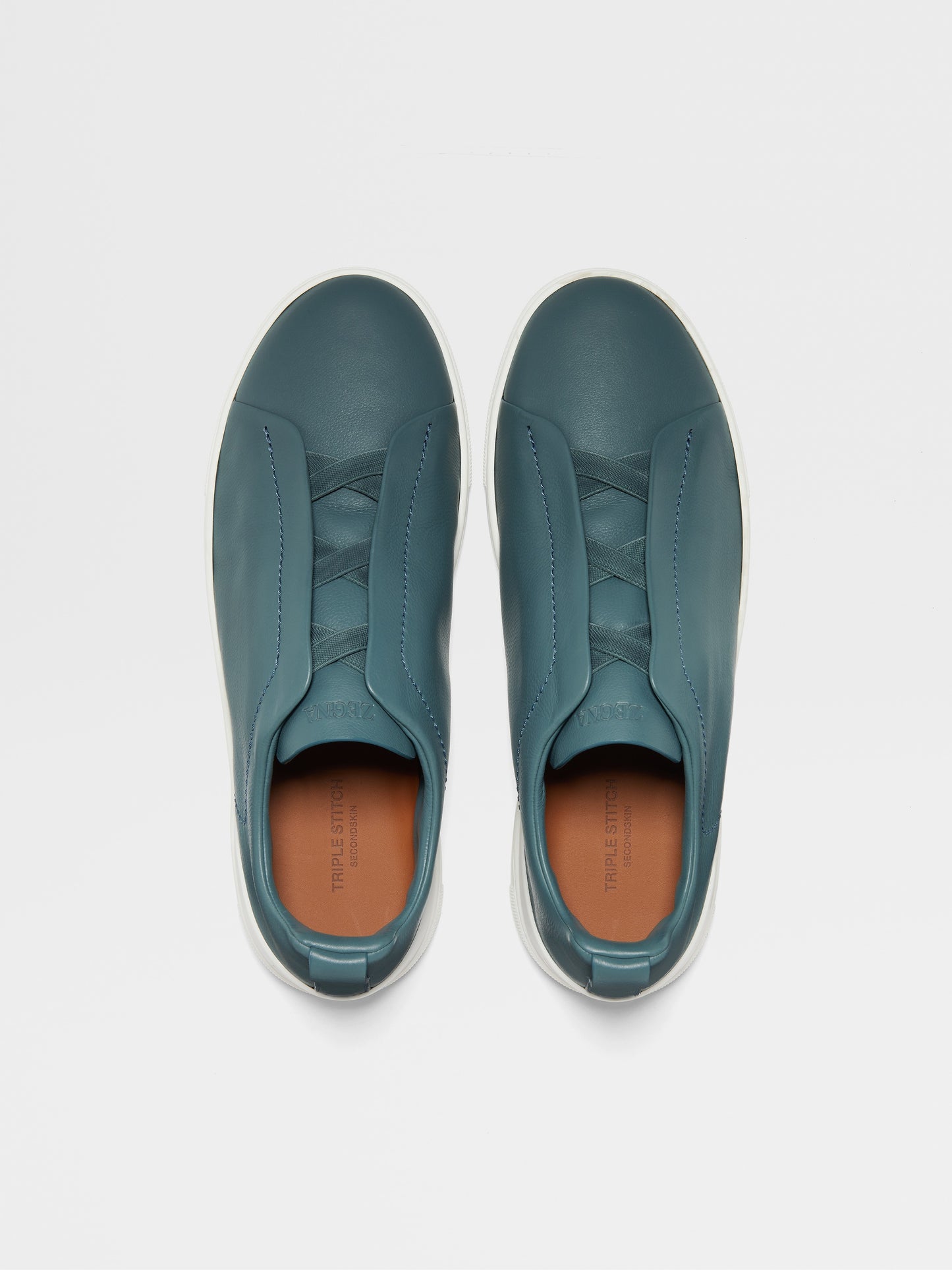 Light Blue - Brown ZEGNA Triple Stitch™ SECONDSKIN Sneakers