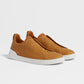 Dark Teal Blue - Ochre ZEGNA Cotton Linen and Leather Triple Stitch™ Sneakers