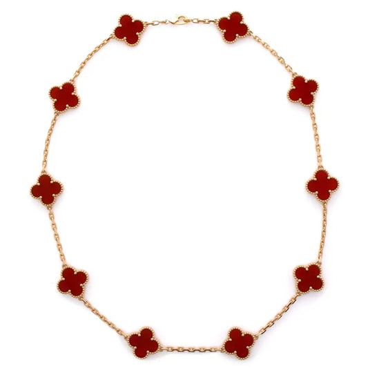 Van Cleef & Arpels Vintage Alhambra 18K Yellow Gold   Red