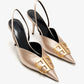 BALENCIAGA BB Square Knife Slingback Pumps