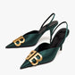 BALENCIAGA BB Square Knife Slingback Pumps