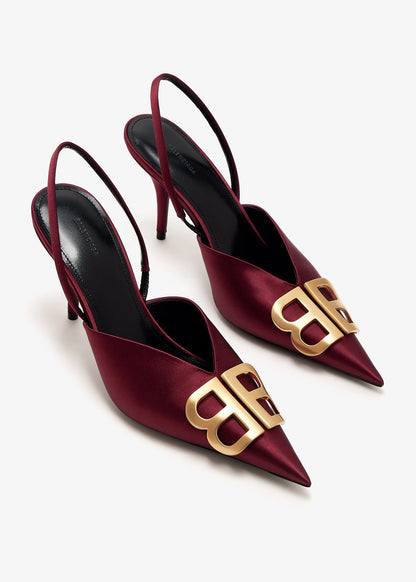 BALENCIAGA BB Square Knife Slingback Pumps