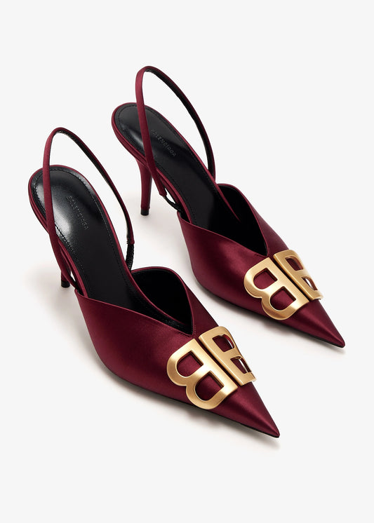 BALENCIAGA BB Square Knife Slingback Pumps
