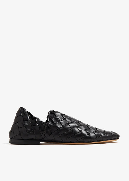 BOTTEGA VENETA Intreccio leather slippers