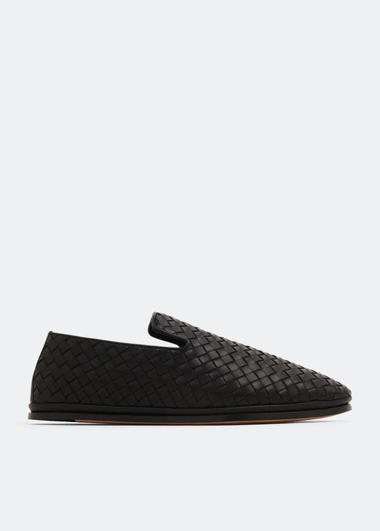 BOTTEGA VENETA Intrecciato leather slippers