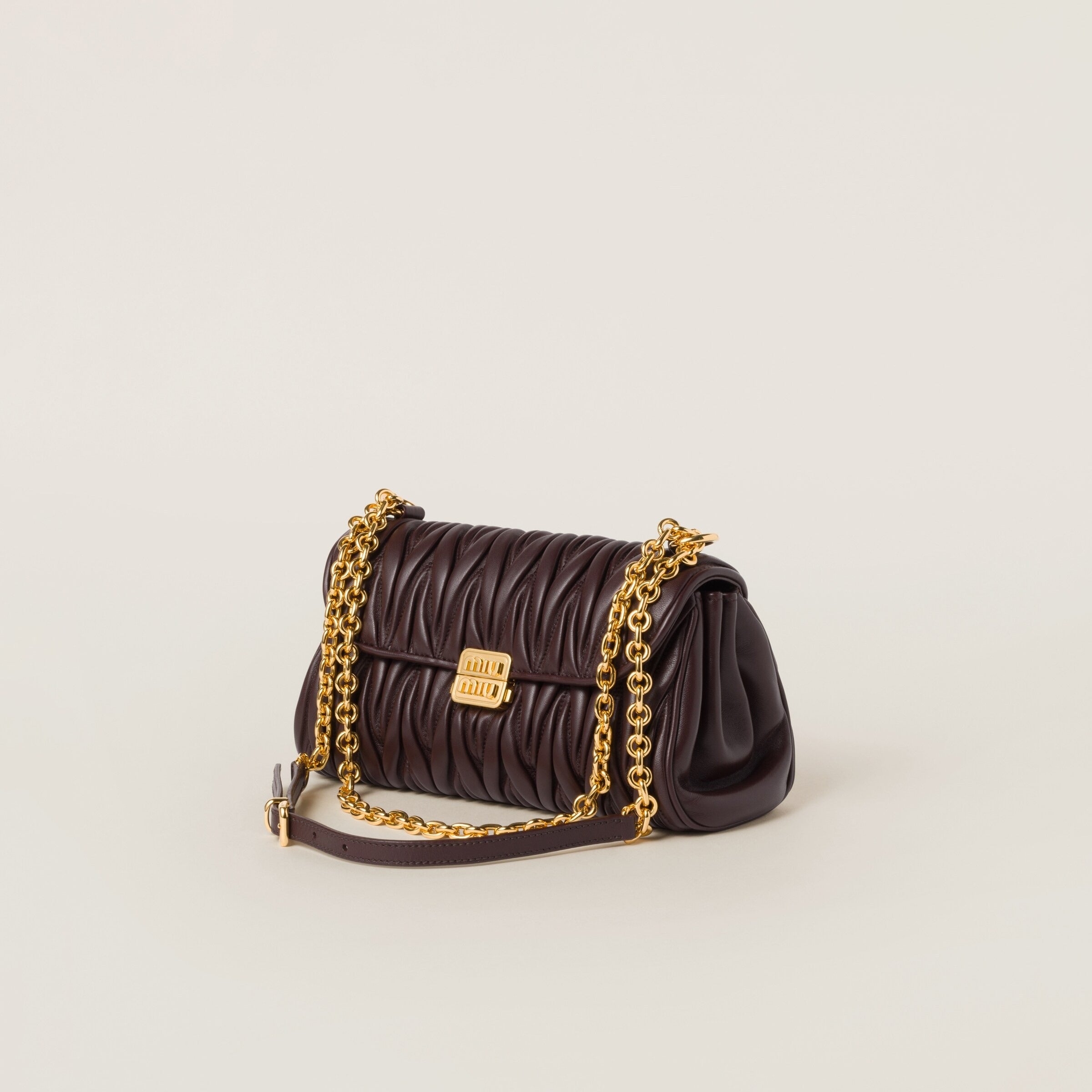 Miu Miu Matelassé Nappa Leather Shoulder Bag – Elegant Boutique