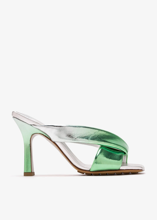 Silver BOTTEGA VENETA  Riva mules