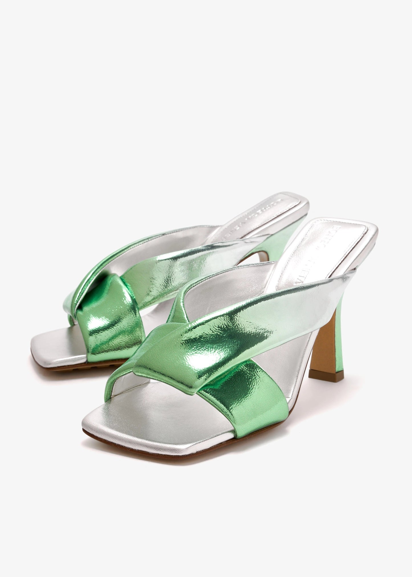 Silver BOTTEGA VENETA  Riva mules