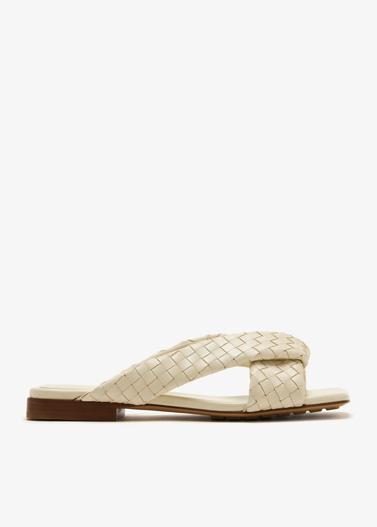 Cream BOTTEGA VENETA  Riva flat sandals