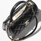 Chanel Flap Bag With Top Handle Lambskin, Diamanté & Gold Metal