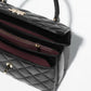 Chanel Flap Bag With Top Handle Lambskin, Diamanté & Gold Metal