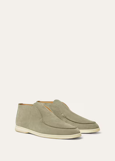 Army Gray - Chocolate LORO PIANA  Open Walk Ankle Boot