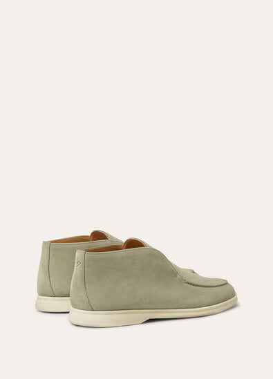 Army Gray - Chocolate LORO PIANA  Open Walk Ankle Boot