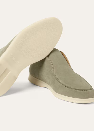 Army Gray - Chocolate LORO PIANA  Open Walk Ankle Boot
