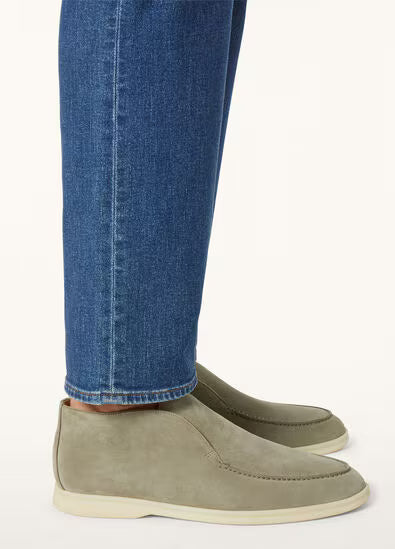 Army Gray - Chocolate LORO PIANA  Open Walk Ankle Boot