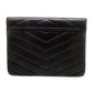 Lambskin Chevron CC Button Flap Clutch
