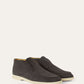 Navy Blue - Light Wood Smoke LORO PIANA  Open Walk Ankle Boot