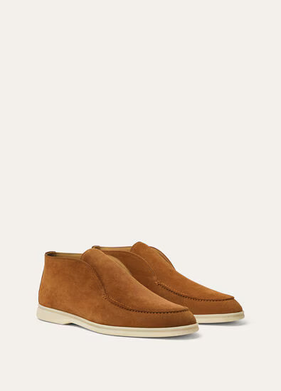 Army Gray - Chocolate LORO PIANA  Open Walk Ankle Boot