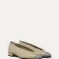 Rebecca Cap Toe Ballet Flat  Natural Calfskin