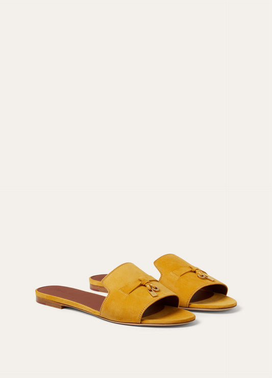 Saffron Tea - Alchermes Summer  Charms Sandal  Suede Goatskin