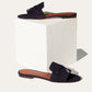 Navy Blue - Fireplace Summer Charms Sandal  Suede Goatskin