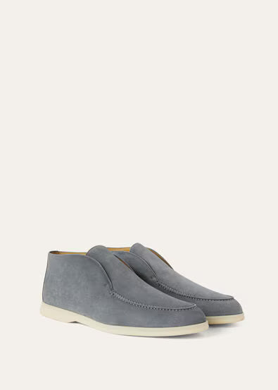 Army Gray - Chocolate LORO PIANA  Open Walk Ankle Boot