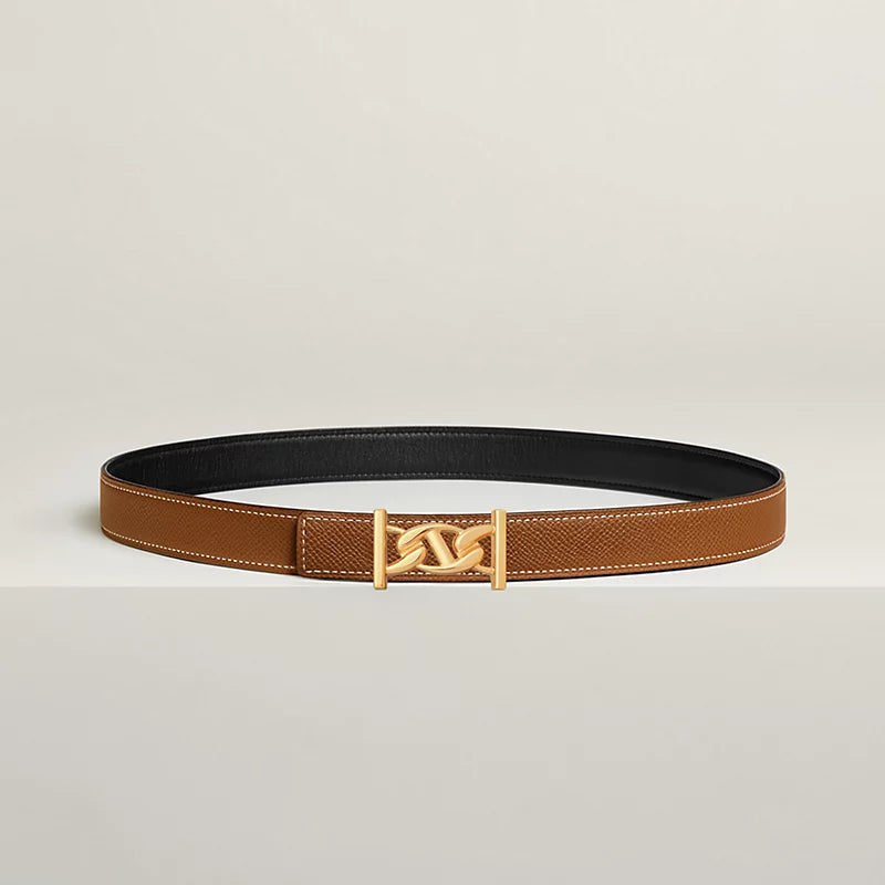 My H Belt Buckle & Hermès Sur Mer Reversible Leather Strap 24 MM