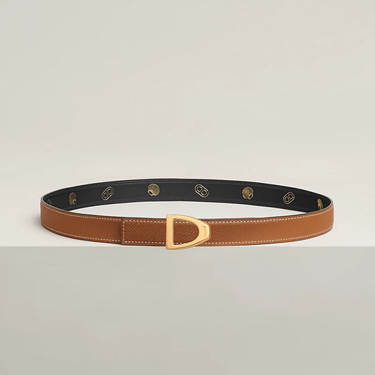 Cavaliere Belt Buckle & Reversible Leather Strap 24 MM