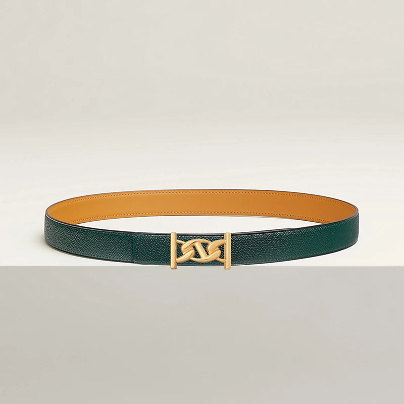 My H Belt Buckle & Hermès Sur Mer Reversible Leather Strap 24 MM