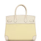 Birkin 30 Nata Swift and Jaune Poussin Toile H Canvas Palladium Hardware