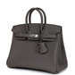 Birkins 25 Etain Togo Palladium Hardware