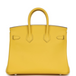 Birkin 25 Jaune de Naples Swift Palladium Hardware