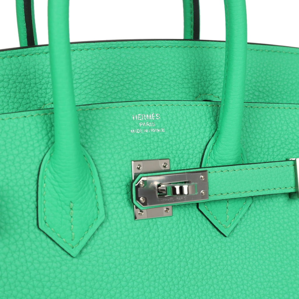 Birkin 25 Vert Comics Togo Palladium Hardware