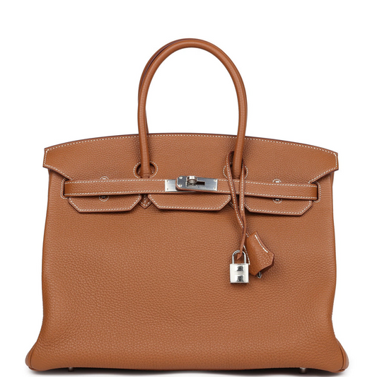 Birkin 35 Gold Togo Palladium Hardware
