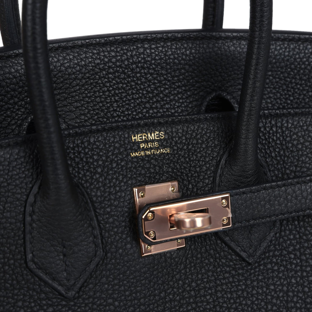 Birkins 25 Black Togo Rose Gold Hardware
