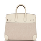 Birkin 25 Nata Swift and Ecru-Beige Toile H Canvas Palladium Hardware
