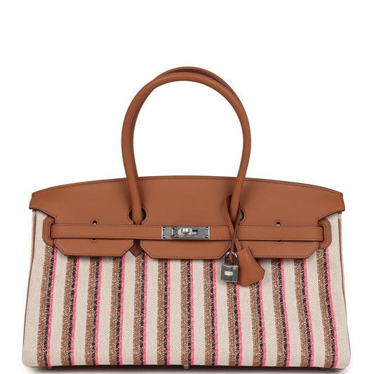 Shoulder Birkin Light 39 Multicolor Toile and Gold Swift Palladium Hardware