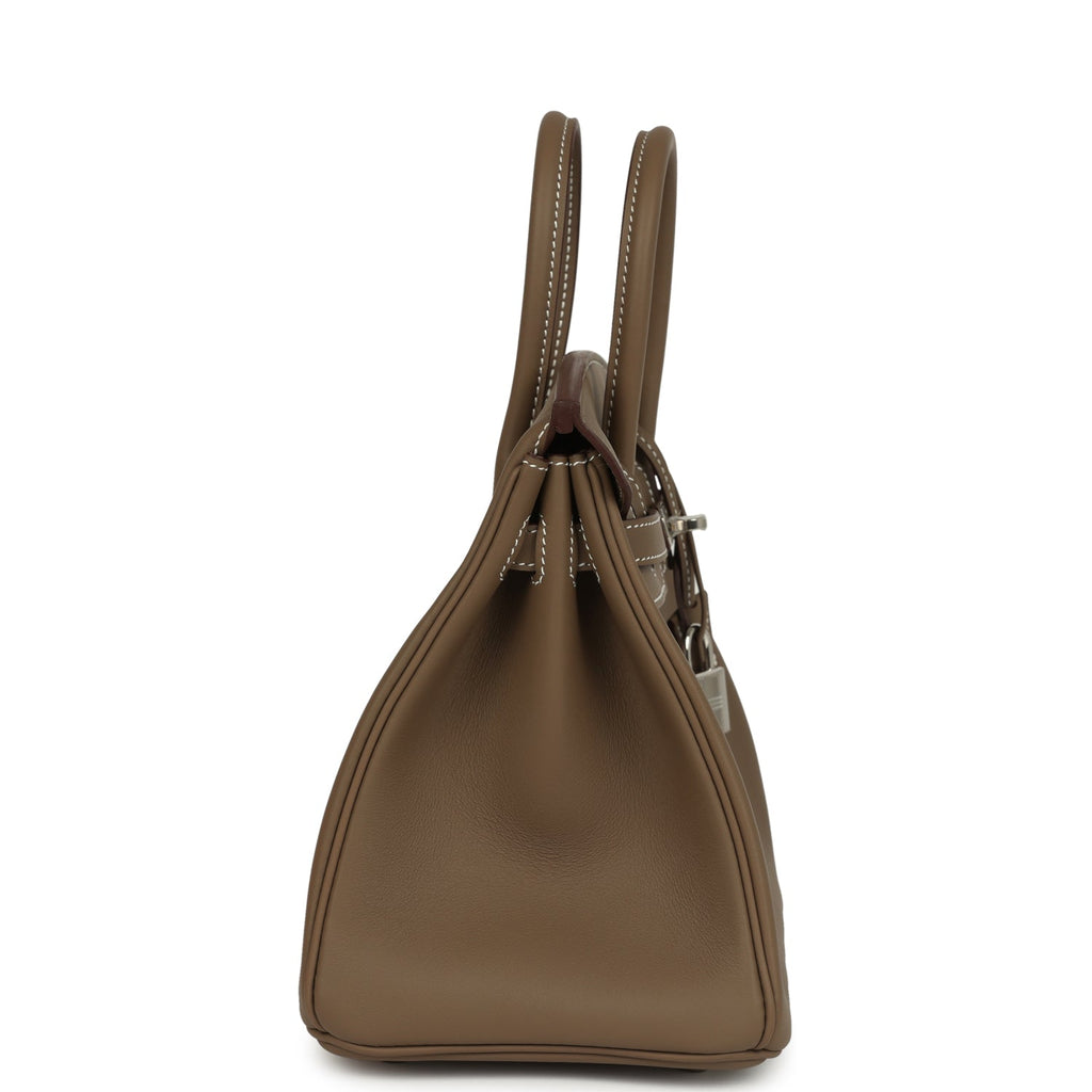 Birkins 25 Etoupe Swift Palladium Hardware