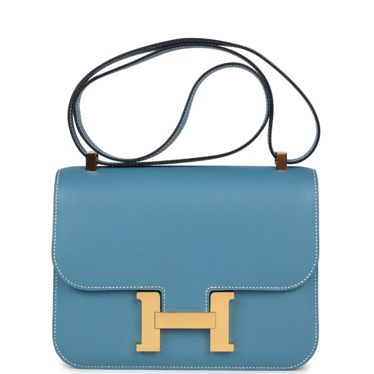 Constance 1-24 Blue Jean Epsom Gold Hardware