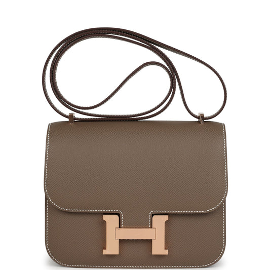 Constance 18 Etoupe Epsom Rose Gold Hardware